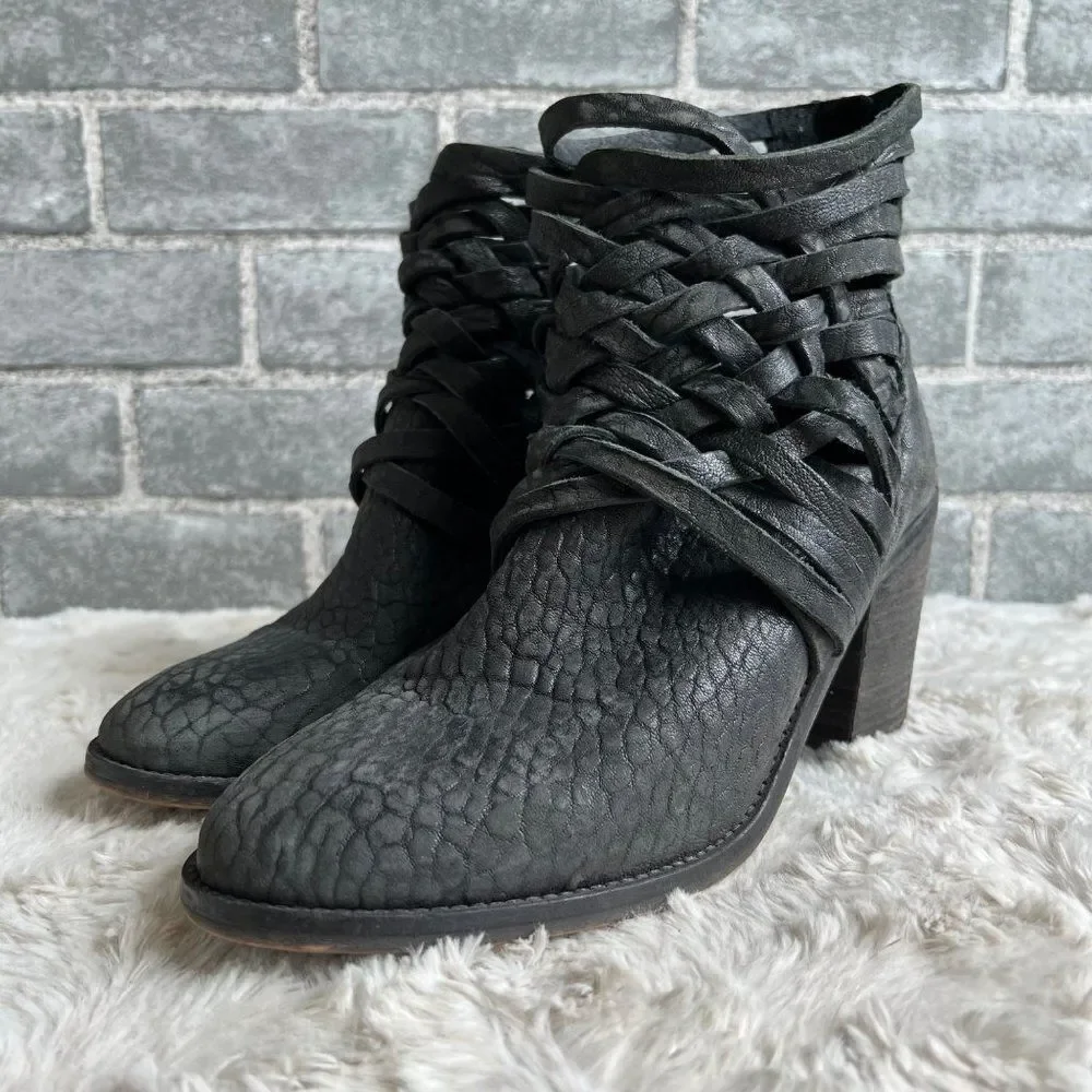Free People Strappy Carrera Heels Booties Size 40